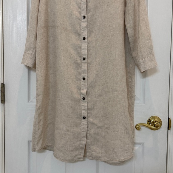 L'AGENCE Bella 3/4-Sleeve Linen Shirtdress Size Medium - Picture 5 of 9